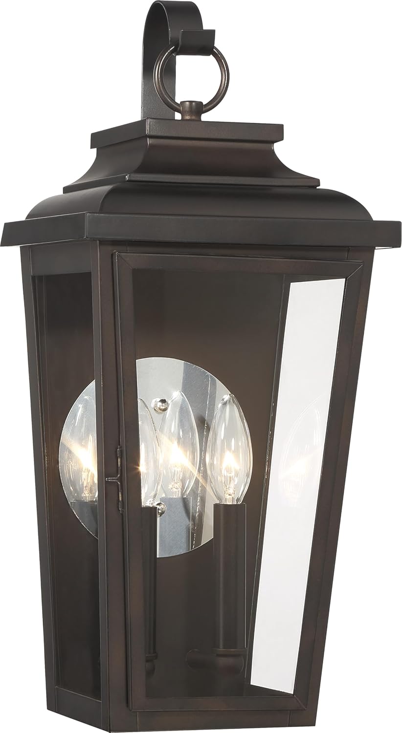 THE GREAT OUTDOORS Irvington Manor 2 Light Pocket Lantern in Chelesa Bronze Finish with Clear Glass