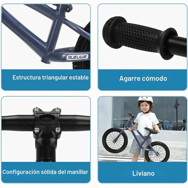 Foto 6 de 6 de GASLIKE Bicicleta Sin Pedales para Niños 3 Años y 4 5 6 7 Años, 16 Pulgadas Ruedas de Goma Inflables