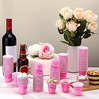 Vista 7 de Lounsweer 100 vasos de plástico de 2 onzas, vasos desechables, mini vasos de plástico para fiesta de despedida de soltera, degustación