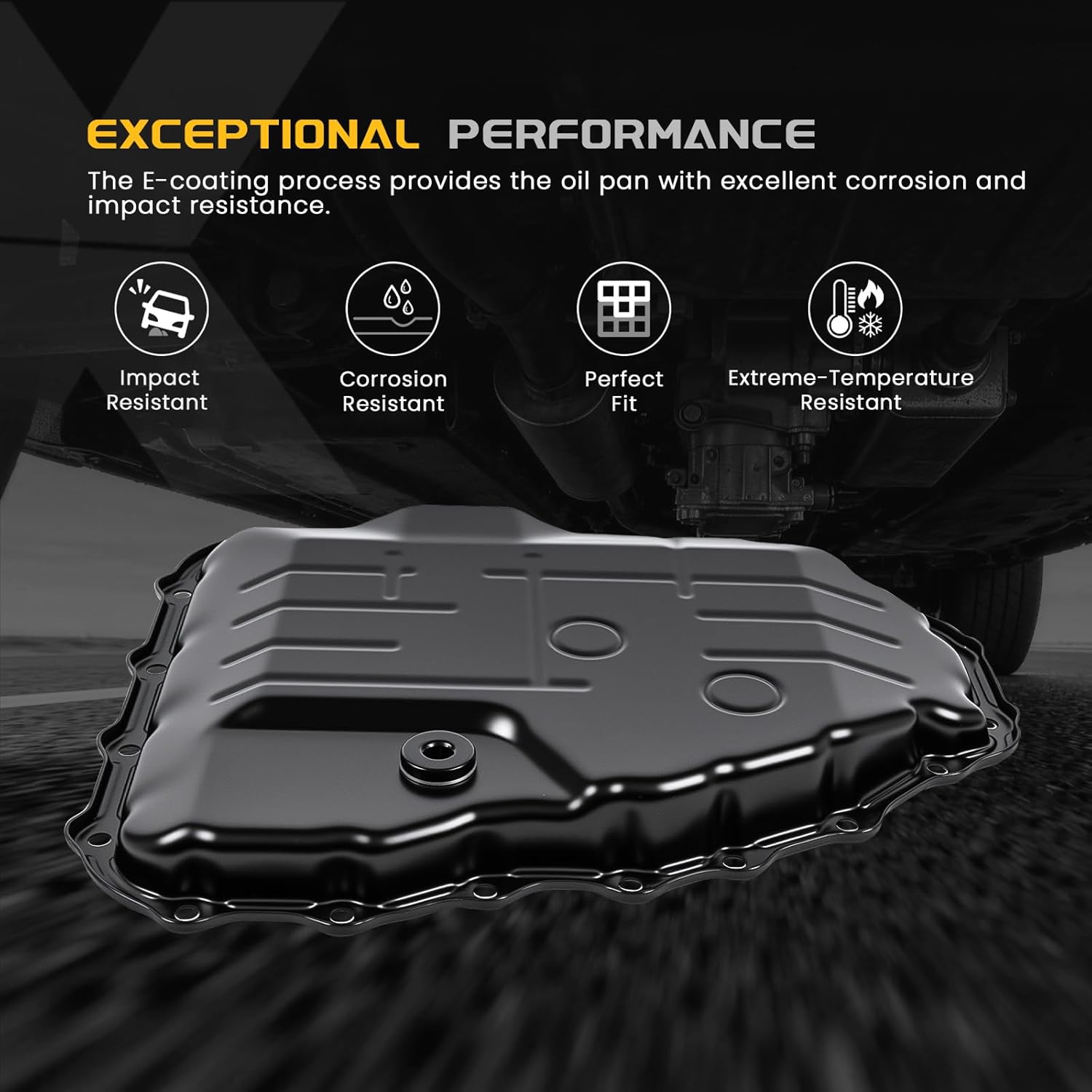 Transmission Oil Pan with Drain Plug Compatible with Hyundai Elantra 2007-2012 & Kia Forte/Forte Koup 2010, Soul 2010-2011, Spectra 2004-2009, Spectra5 2005-2009, L4 1.6/1.8/2.0/2.4L, 265-812
