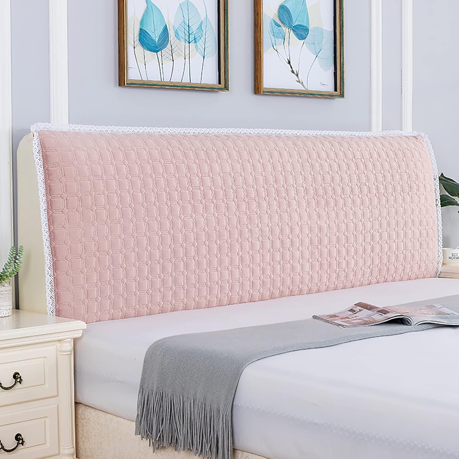 Bed Head Cover 120/150/180/200/220 cm Headboard Slipcover Headboard Cover,All-Inclusive Design Solid Color Elastic Protection,for Bedroom Decoration