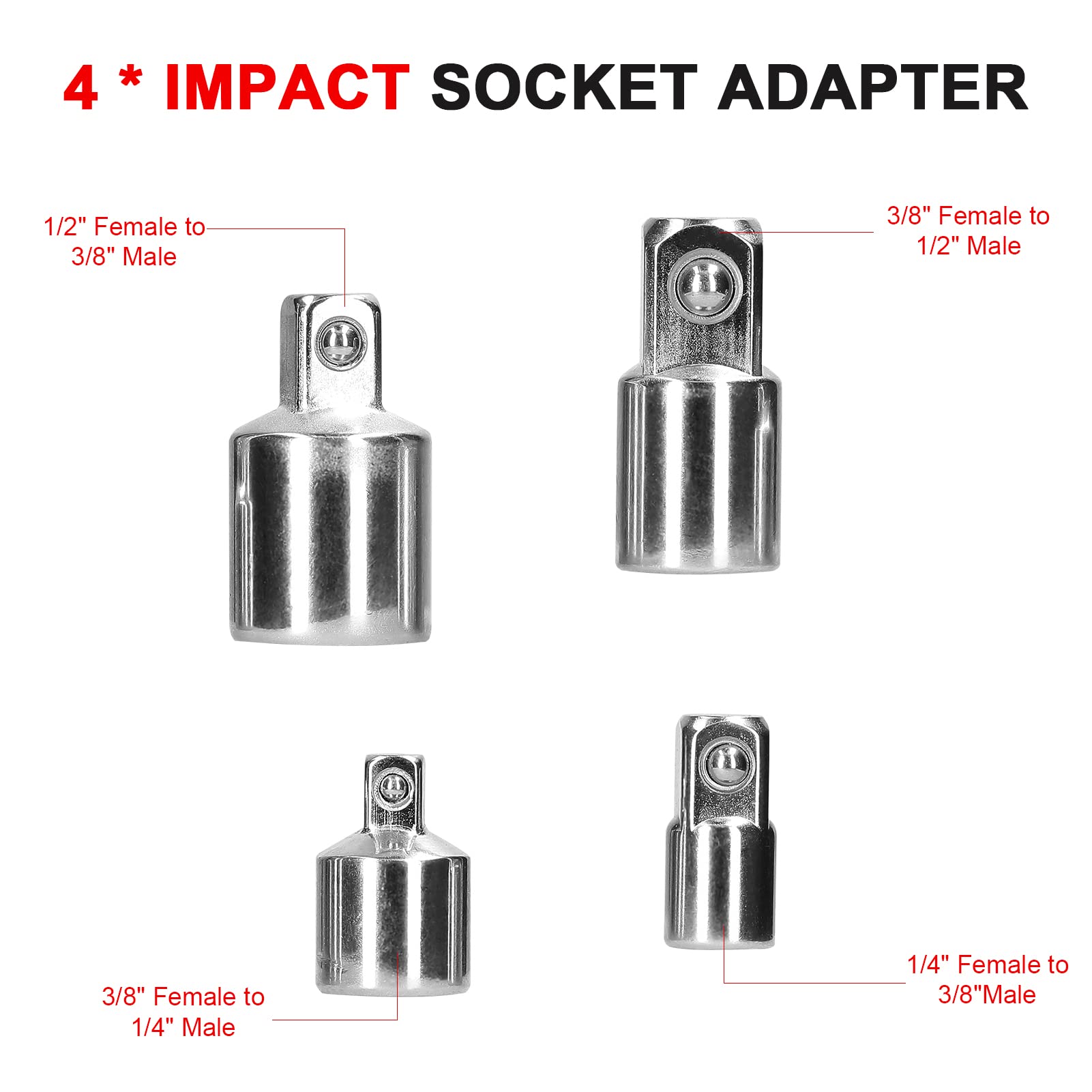 Lot de 16 adaptateurs de douilles pour outils d'entraînement comprenant 9 tiges d'extension, 3 joints universels, 4 douilles à impact, kit d'accessoires professionnels