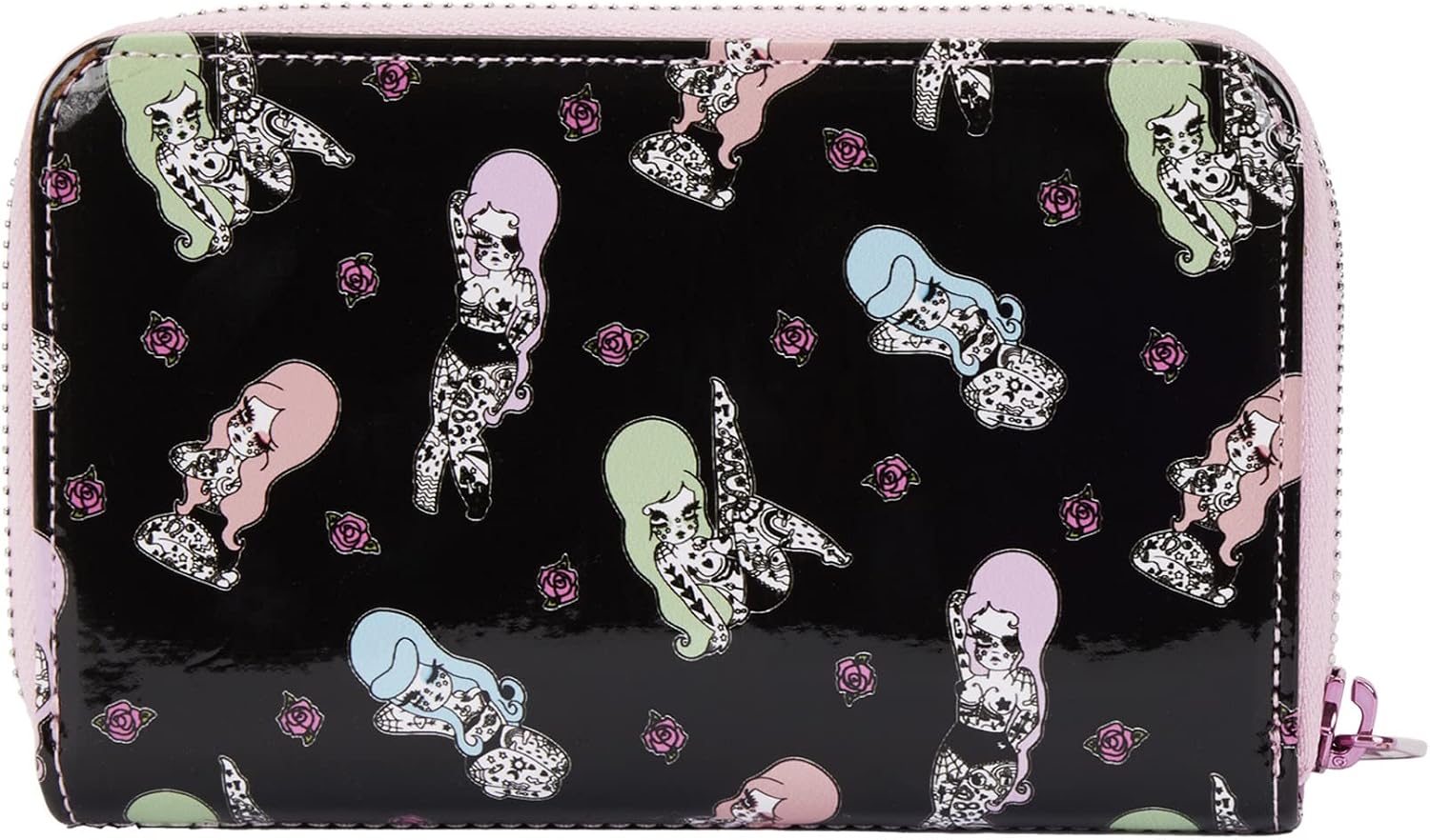 Loungefly Women's Valfre Tattoo Allover Print Zip Wallet