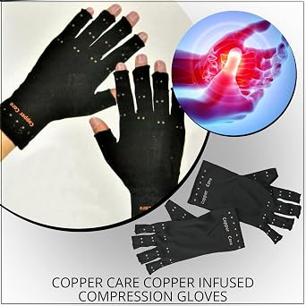 Copper Care Copper Infused Compression Gloves Large (Black, Large, XLarge, XXLarge)