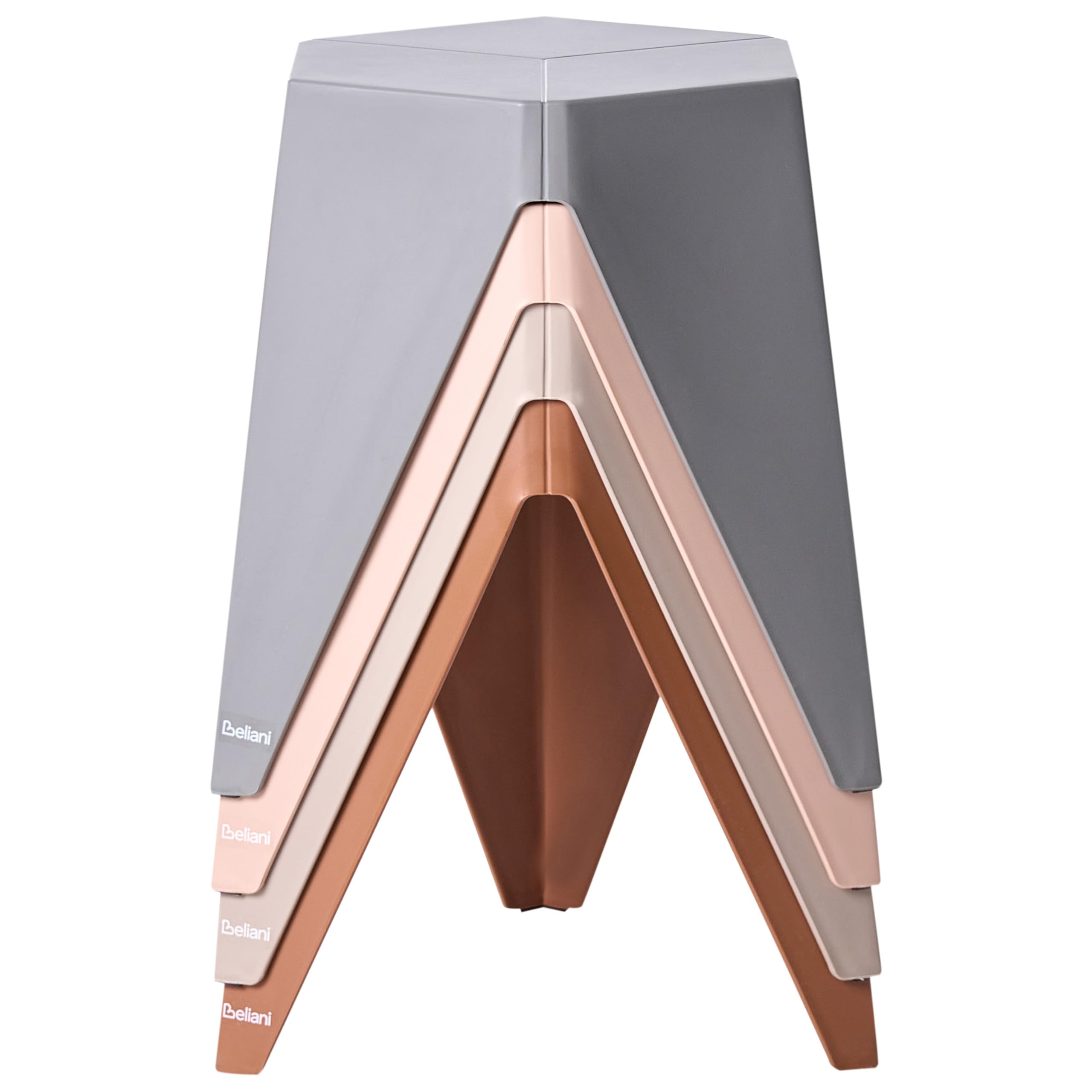 Beliani Ensemble de 4 Tabourets d'Extérieur Sièges d'Appoint Extérieur Synthétique Empilables Tons Pastel Multicolore Karavos