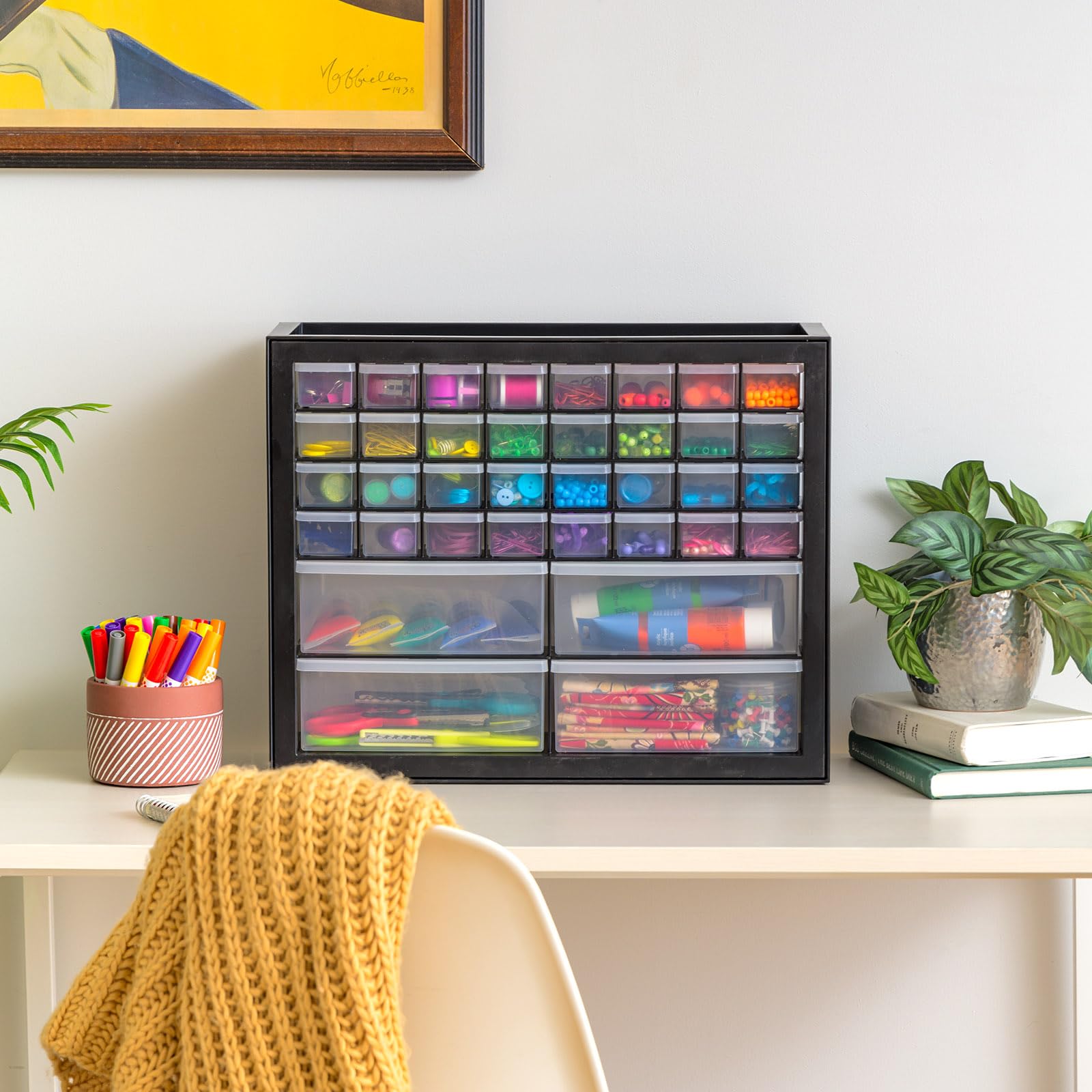 IRIS Organizzatore per viti USA, organizer per ferramenta, armadio con 36 cassetti, cassetto in plastica per artigianato di ferramenta, piccole parti, dadi e bulloni, per riporre attrezzi, album di