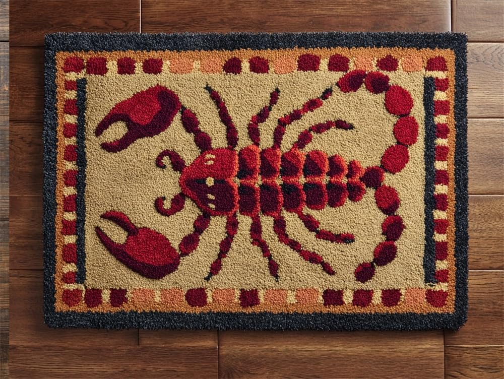 FWRTYCB Latch Hook Carpet Kit Scorpion 20X15Inch Rug Making Kit