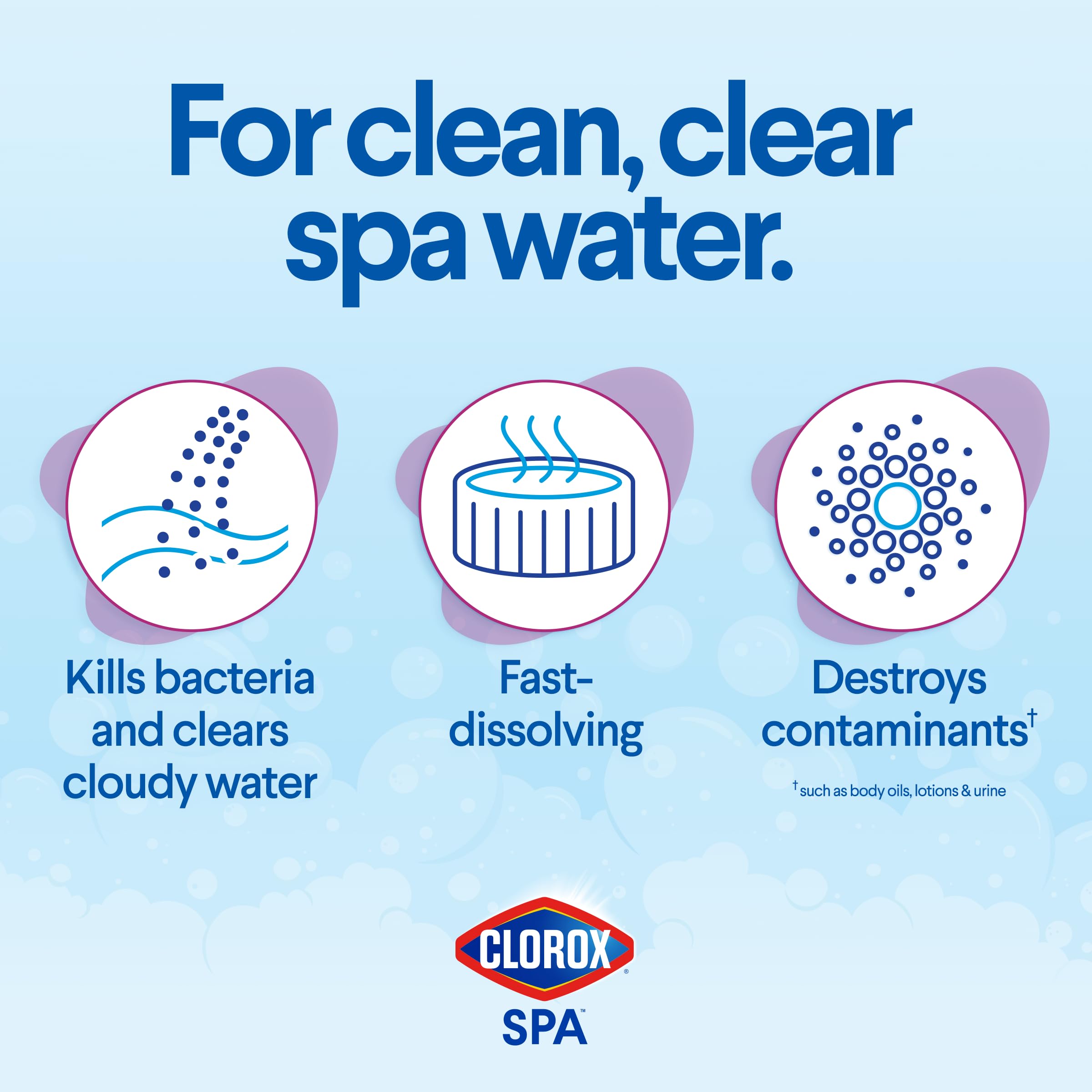 CLOROX Pool&Spa Spa Water All-in-One środek dezynfekujący i wstrząsowy, niszczy zanieczyszczenia, oczyszcza mętną wodę, 0,9 kg (1 opakowanie)