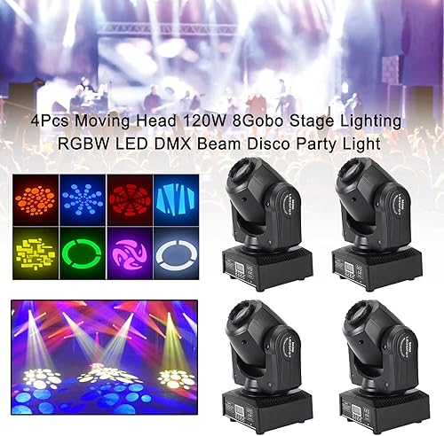 Miniatura 2 de Artudatech Cabeza móvil de 120 W 8Gobo iluminación de escenario RGBW LED DJ DMX Beam Bar discoteca luz para fiesta boda cumpleaños Navidad y