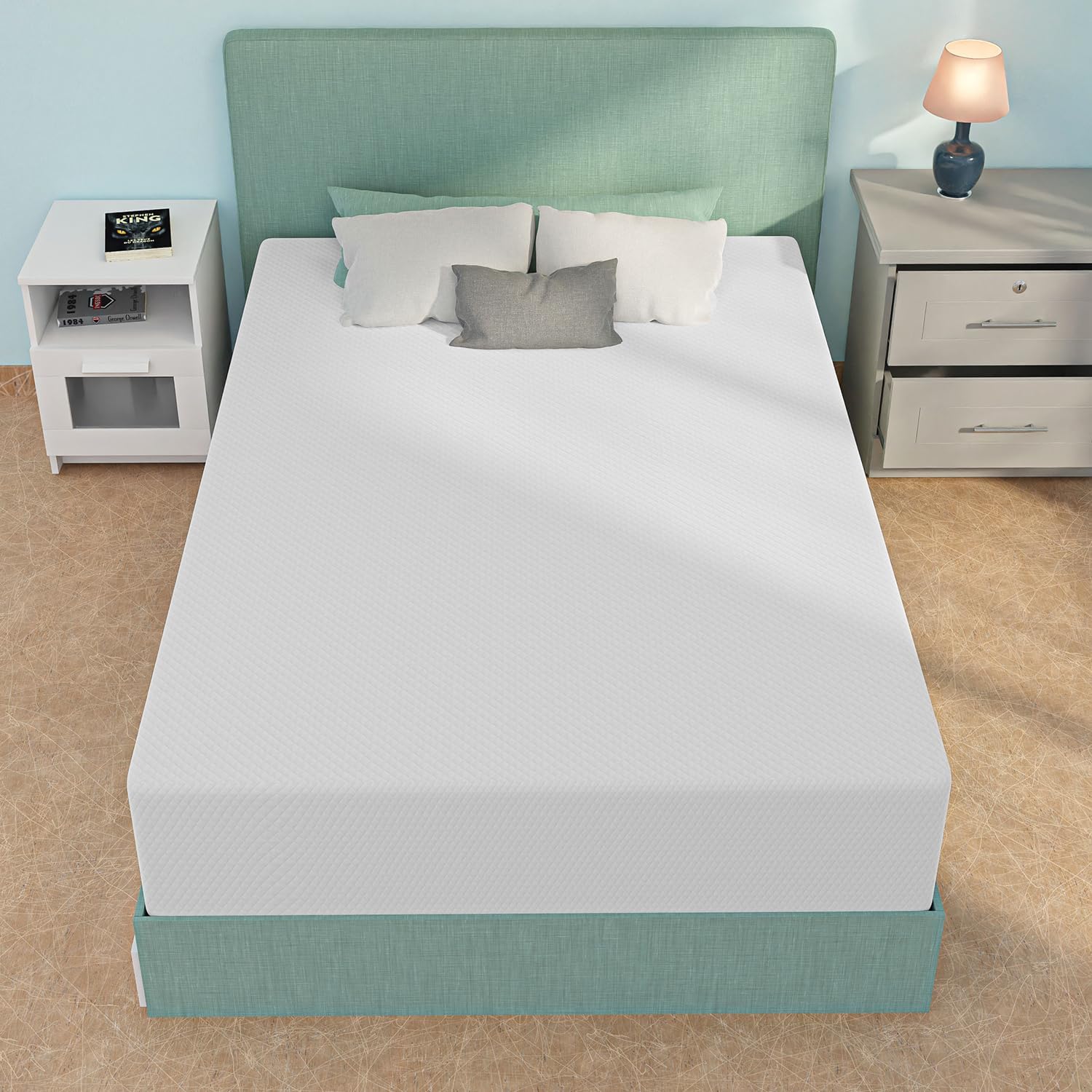 NChanmar 12 Inch Mattress, Gel Memory Foam, Pressure Relieving, Cooling Gel Foam, Bed-in-a-Box, Full, 75" L x 54" W x 12" Th, White