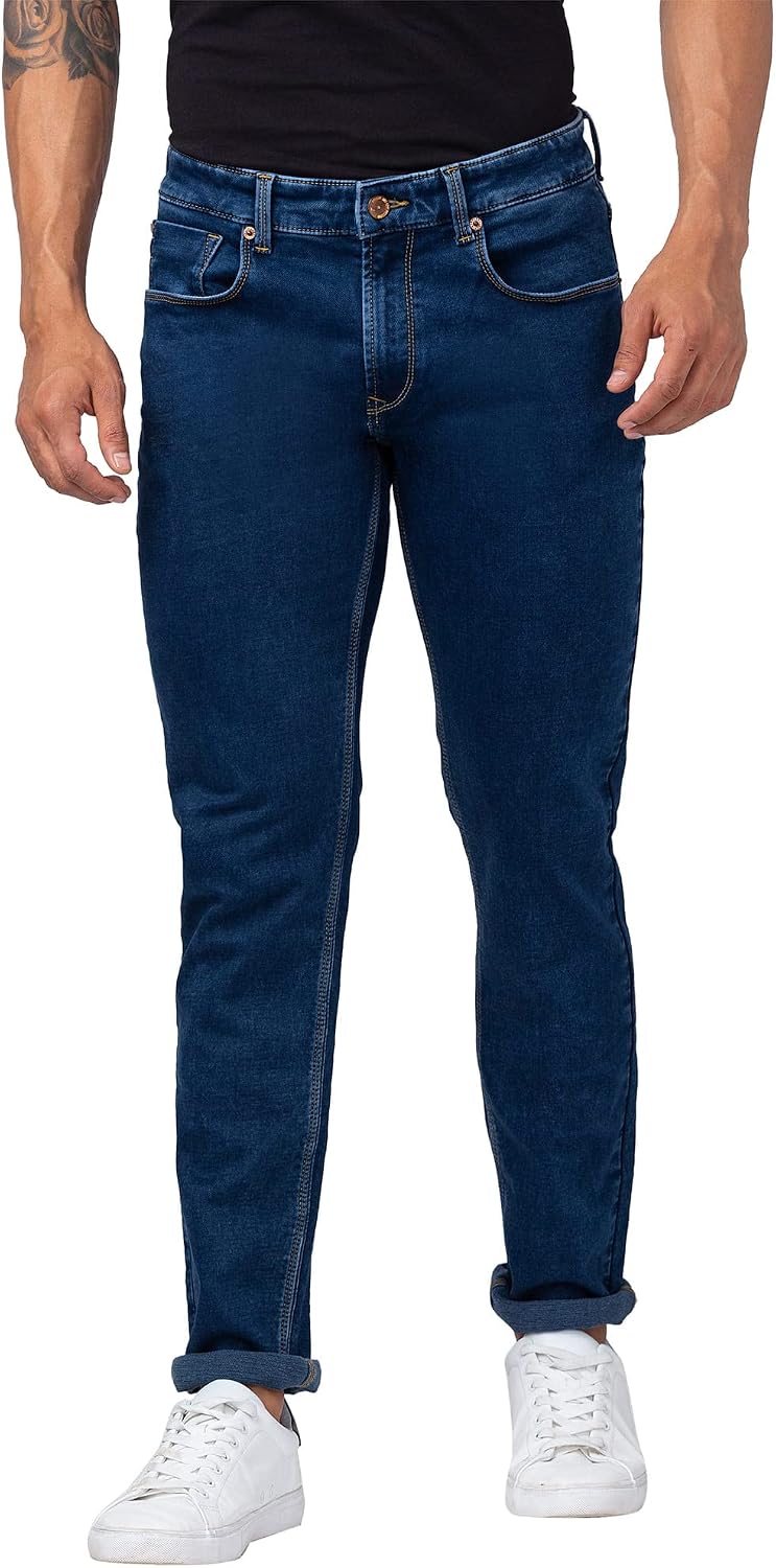 Spykar Men Indigo Blue Cotton Comfort Fit Straight Length Jeans (Ricardo)