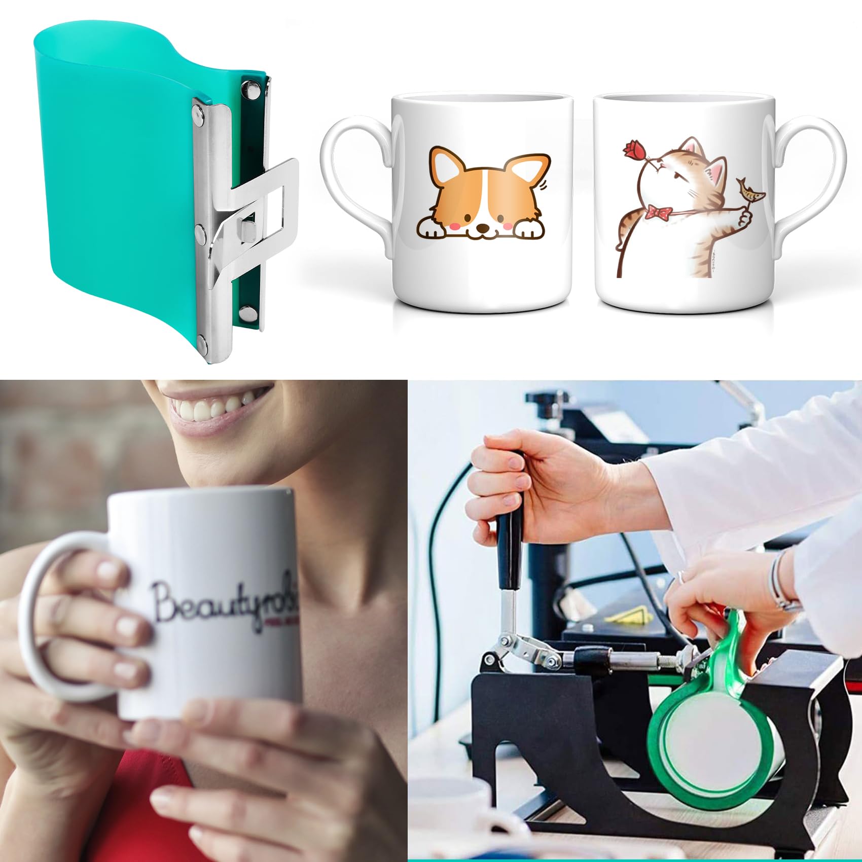 3 Stücke 3D Sublimations Drucker Becher Wrap, Silikon Becher Wraps Klemmen für 11 Unze Becher, Sublimation Rohlinge, Silikon Form Leuchte Becher für 3D Sublimations Becher Druck