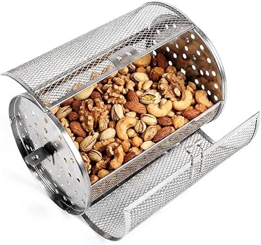 Air Fryer Rotisserie Basket for 1/4 in Rod, Stainless Steel Mesh Drum