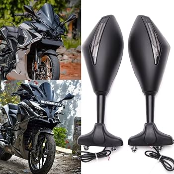 mimi Amazon.com: Motorcycle Rearview Mirrors With LED Turn Signal