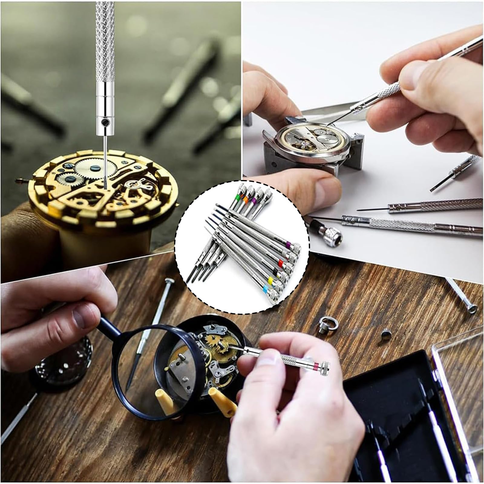Fictory Aluminium schroevendraaier set voor horloge reparatie, precisie gereedschap kit voor horlogemakers, roestbestendig, draagbaar ontwerp