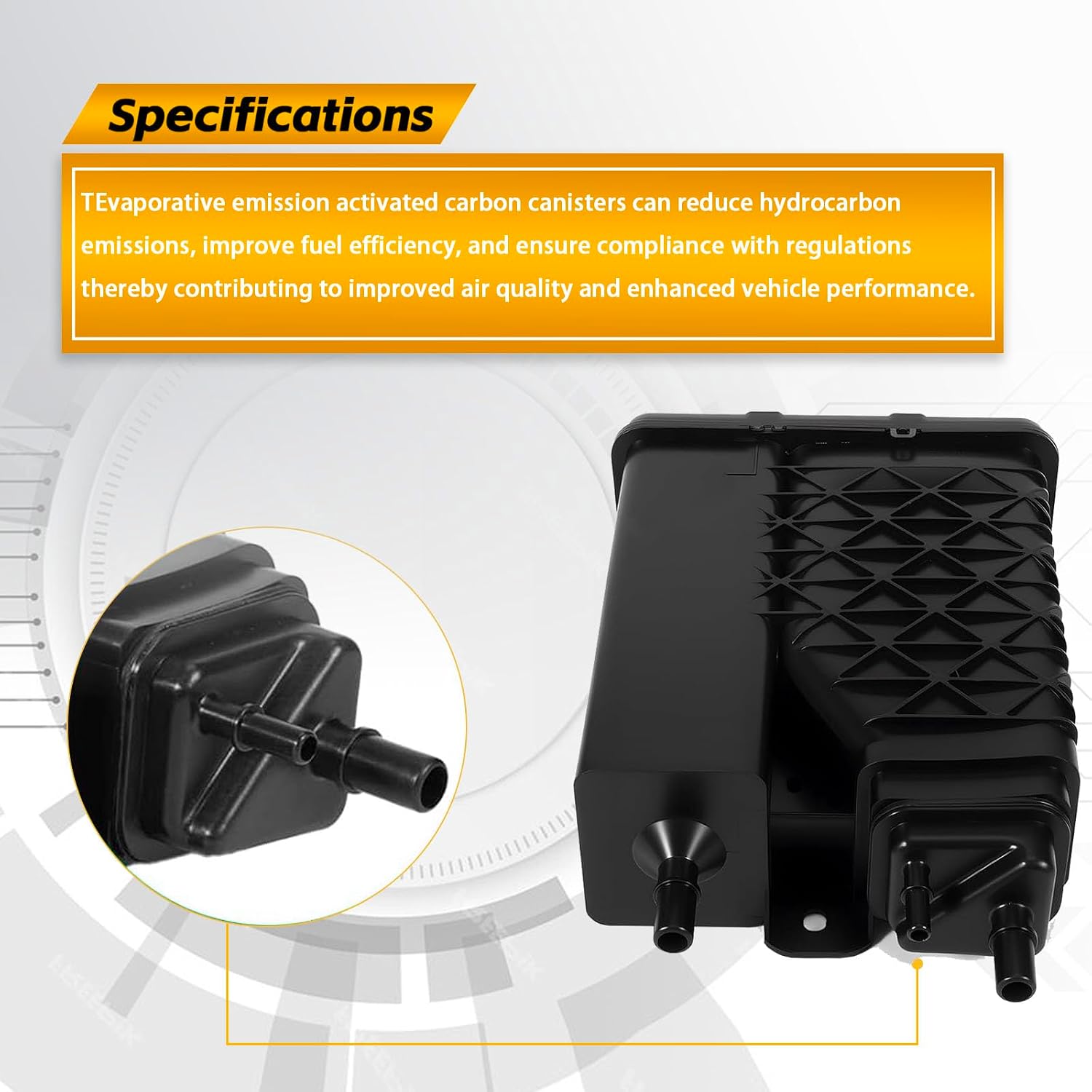 Fuel Vapor Canister 6.2L Compatible with 2017-2021 C-ad-illa-c Escalade ESV | Che-vro-let Suburban | G-M-C Yukon XL 5.3L 6.2L Evap Emission Charcoal Canister Replace 84106549 CP3666 CP1830