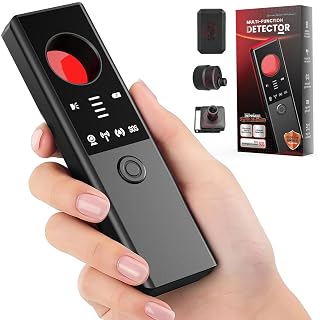 Anti-Spy Hidden Camera Detector - 6-in-1 GPS Tracker & Bug Detector, Signal Scanner, Rechargeable Privacy Protector for Solo Users/Hotel/Office/Home/Car with Intrusion Alert & SOS Flash Alert,Black - Amazon product rated Grade A