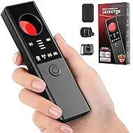 Anti-Spy Hidden Camera Detector - 6-in-1 GPS Tracker & Bug Detector, Signal Scanner, Rechargeable Privacy Protector for Solo Users/Hotel/Office/Home/Car with Intrusion Alert & SOS Flash Alert,Black