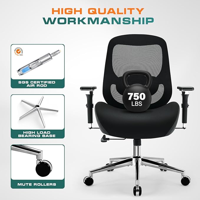 Silla de Oficina Ergonómica con Respaldo de Malla y Apoyabra miniatura 9