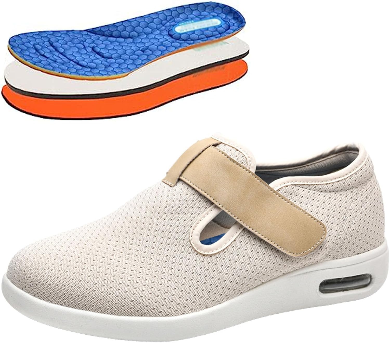 Unisex Walking Shoes Men Diabetic Shoes Elderly Casual Solid Color Flat Shoes W main image 1