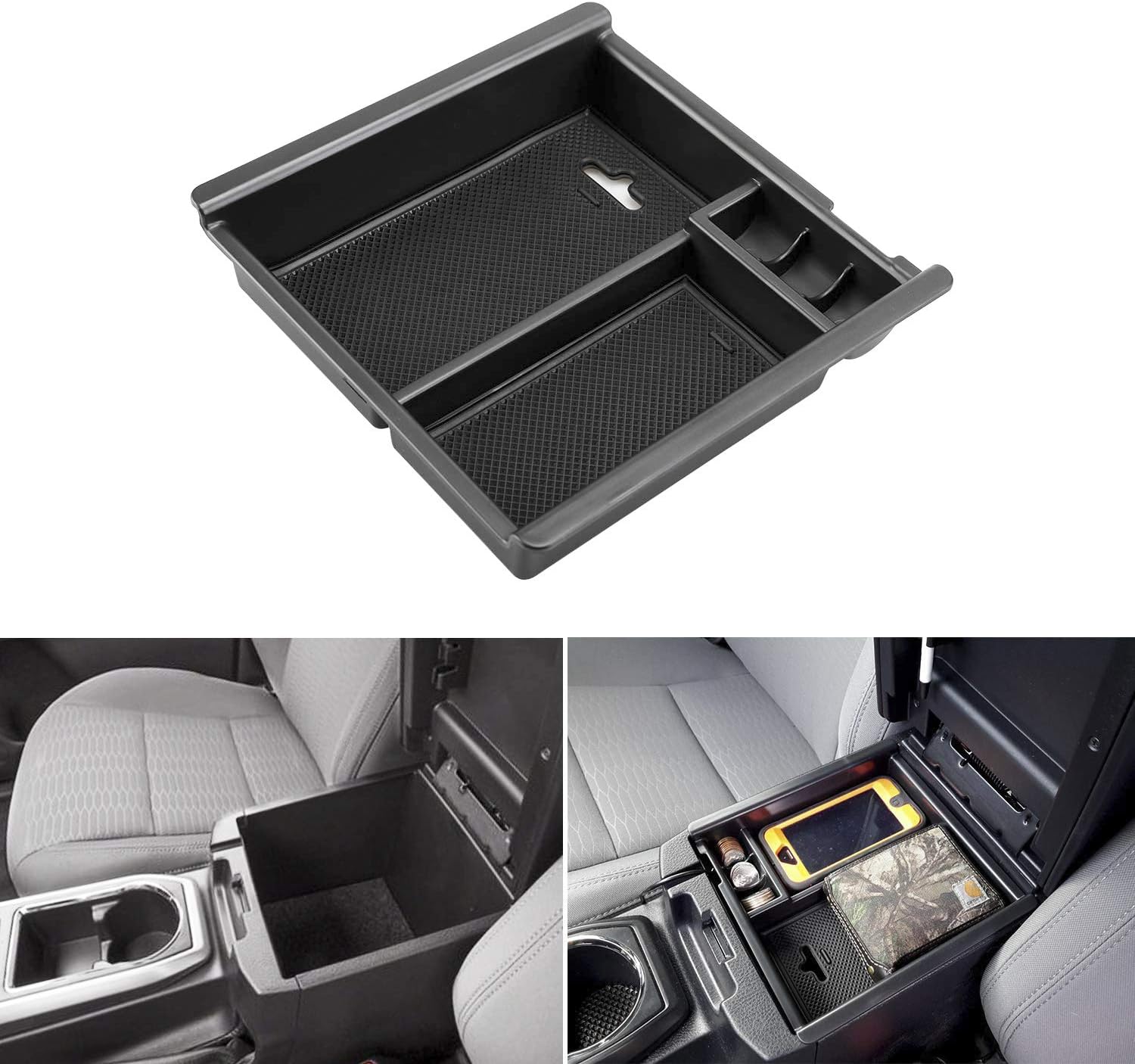 SAILHOME Seven Sparta Center Console Organizer for Toyota Tacoma 2016 2017 2018 Insert ABS Tray Armrest Box Secondary Storage