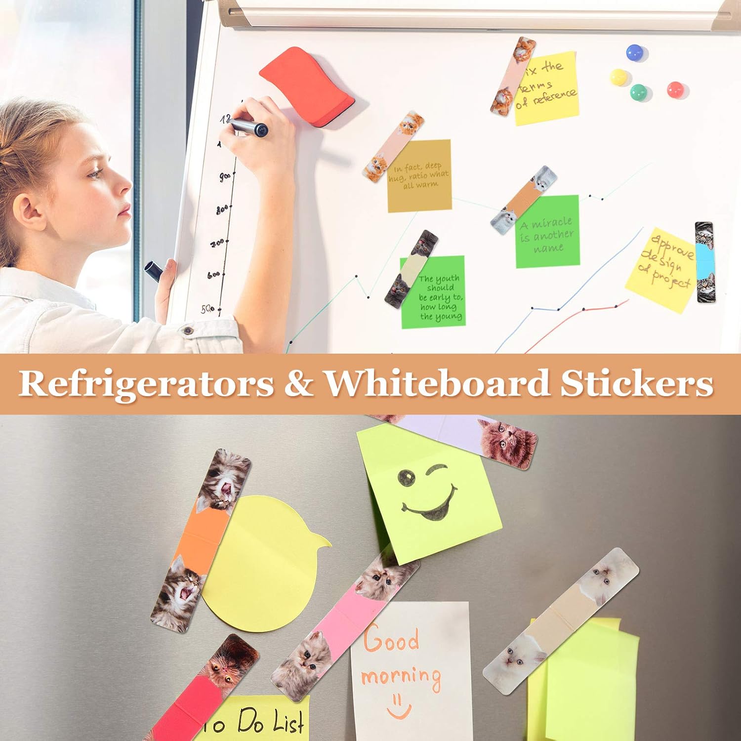 Zonon 30 Pieces Cats Magnetic Bookmarks Cute Cats Markers Pets Magnetic Page Clips Bookmark for Students Teachers School Home Office Reading Stationery, 15 Designs - Image 5