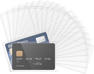20PCS Credit Card Protector Sleeves, 3.54x2.24 Clear PVC Medicare Social Security Card Protector, Water Resistant Protectors Sleeve for SSN/Business/Credit Cards