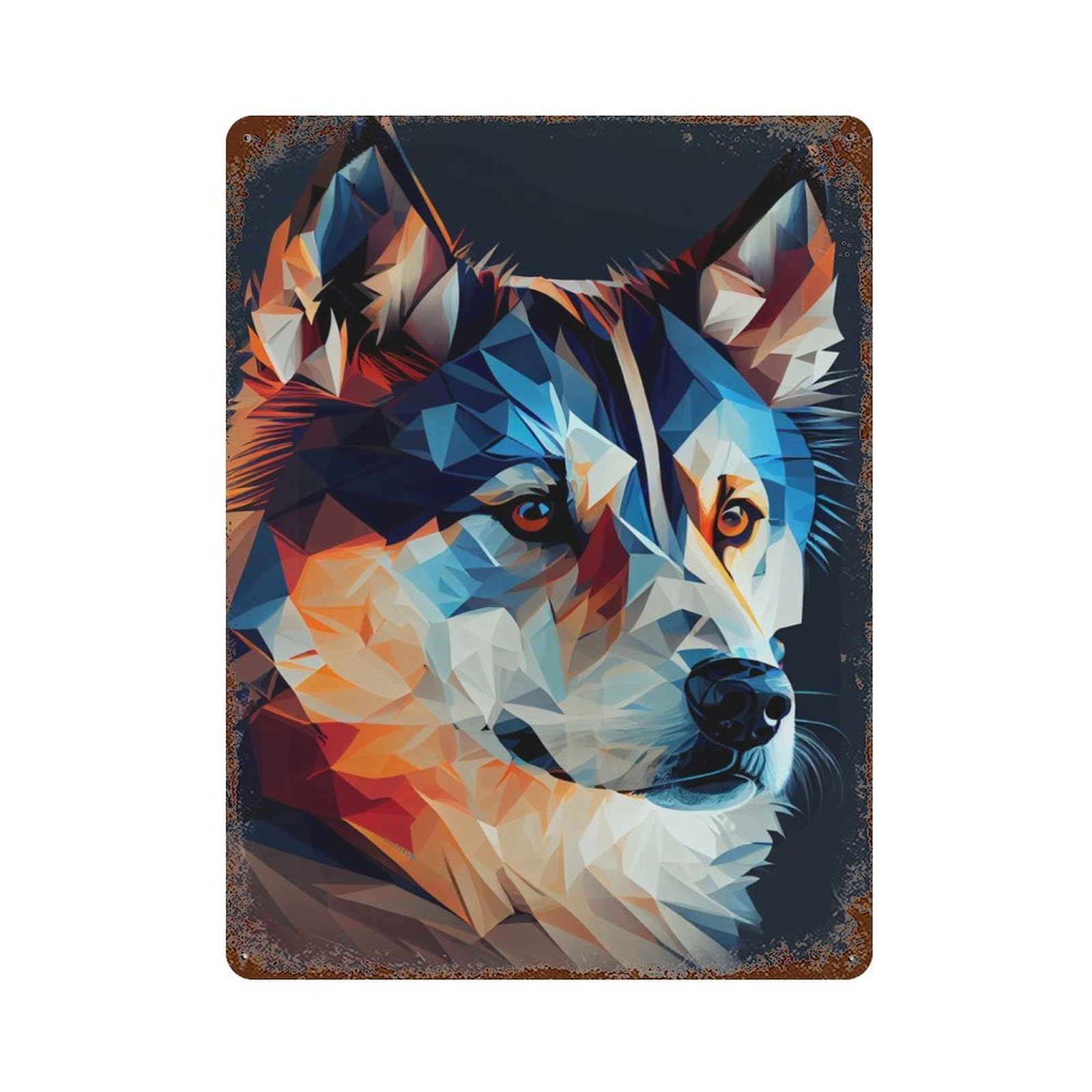 Husky Abstract Retro Metal Sign 15.7"x11.8", Classic Wall Plaque for Garage, Pub Or Kitchen