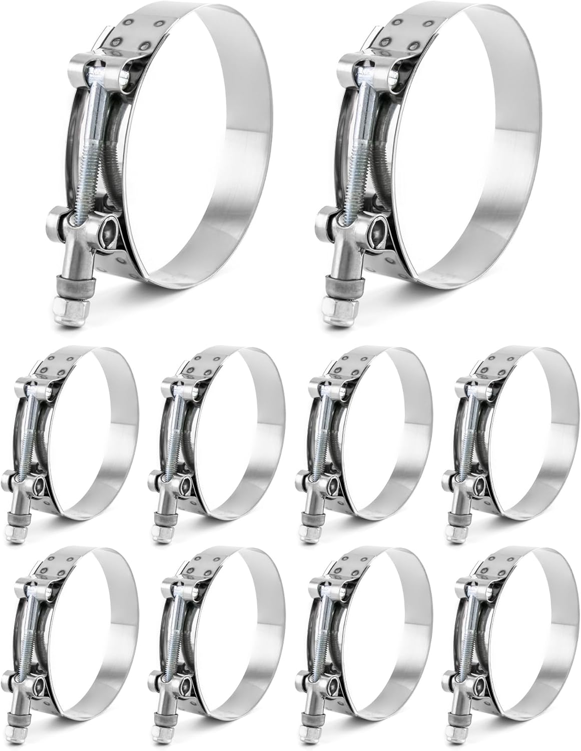 6PC 2-7/8" To 3" O.D. T-Bolt Hose Clamp Stainless Steel Turbo - Foto 6