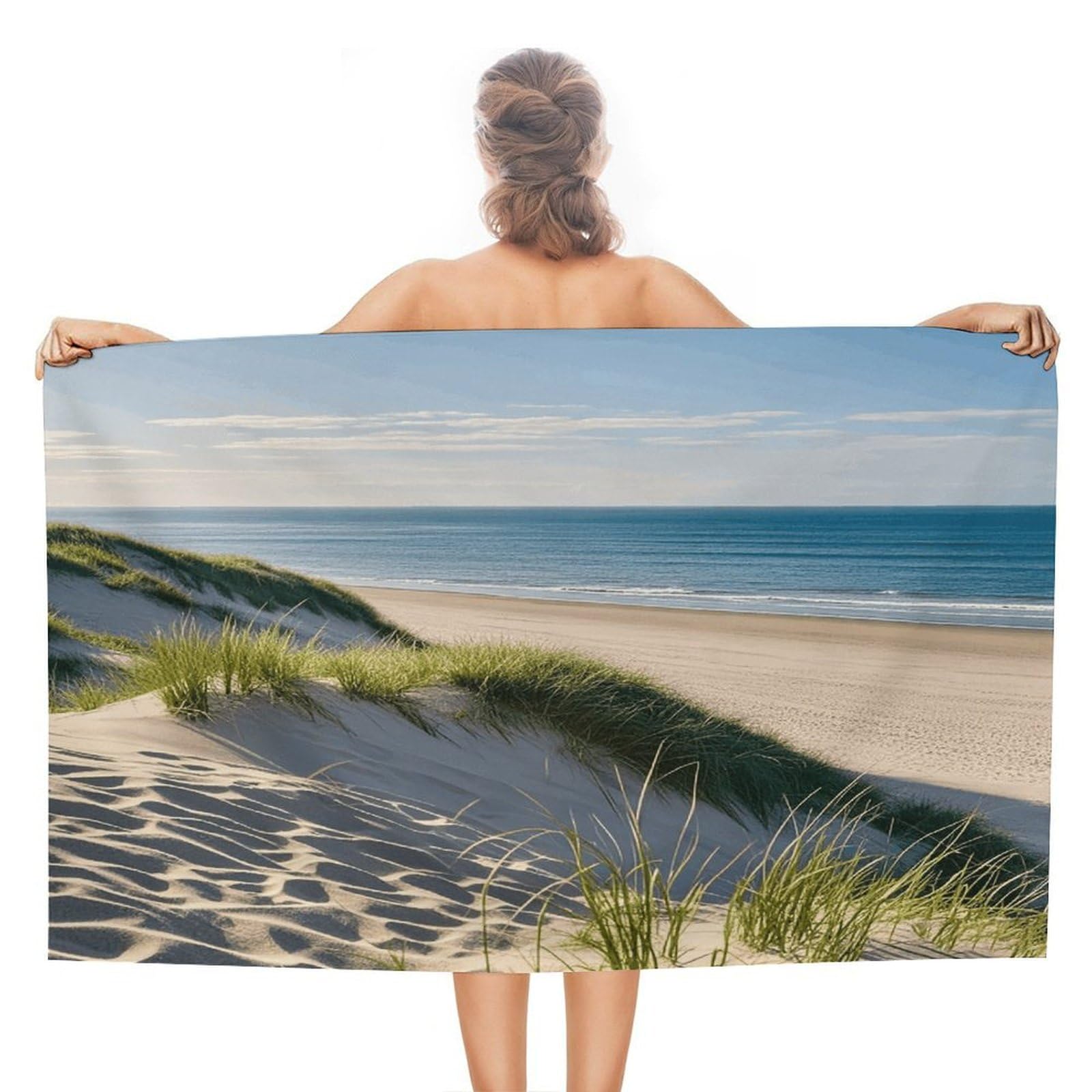 VstaDank Beach Dunes Beach Towel 51x31 Inch Oversized Soft Bath Towel Luxury Plush Thick Hotel Swim Pool Towels Super Quick Dry Travel Towels for Camping Gym Sports Yoga