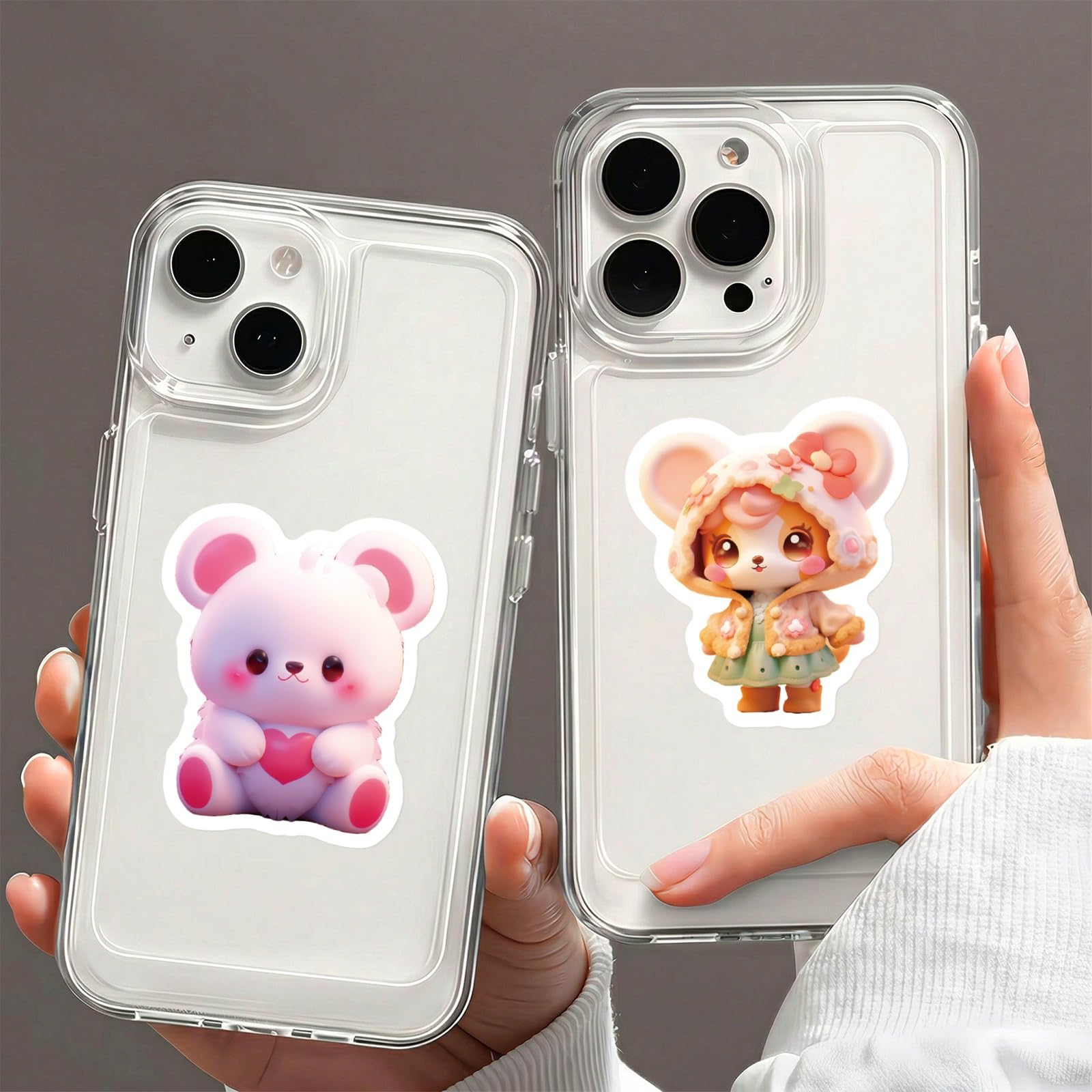 100 simpatici adesivi a forma di animali per Kindle, confezione di adesivi in vinile Kawaii con adorabili animali pastello e animali dei cartoni animati per laptop, diari, custodie per telefono