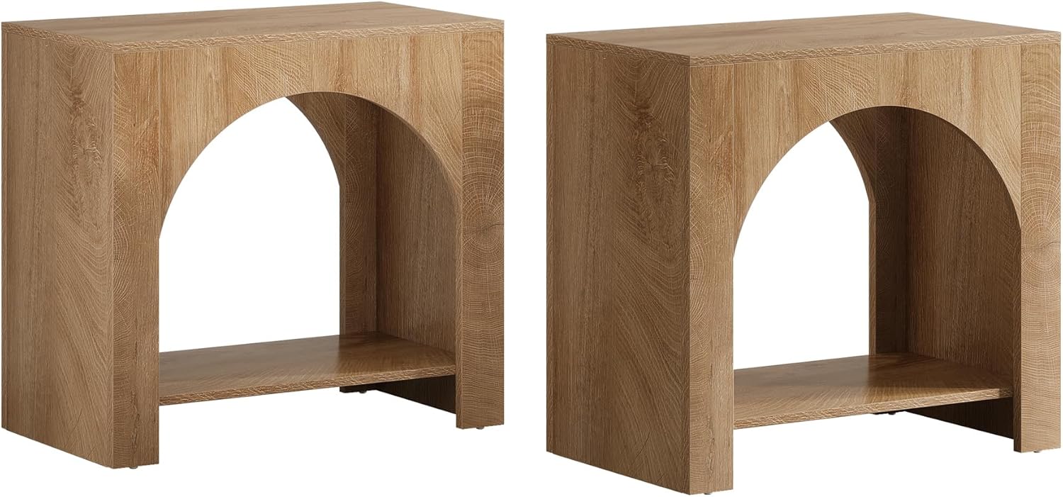 Tribesigns Nightstand Set of 2 with Storage, Large Bedside Table Set of 2 for Bedroom, Farmhouse Night Stand with Wooden Base, Wooden Side End Table for Bedoom, Accent Furniture, Easy Assembly