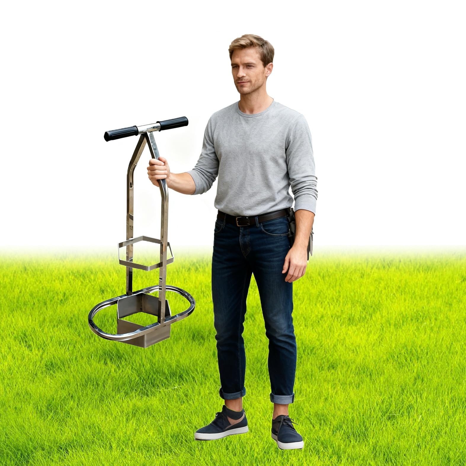 Narzędzie do naprawy murawy golfowej, wytrzymała, sześciokątna przycinarka do darni, ergonomiczna, podwójna rękojeść i greeny ze stali nierdzewnej, łatwe usuwanie trawy