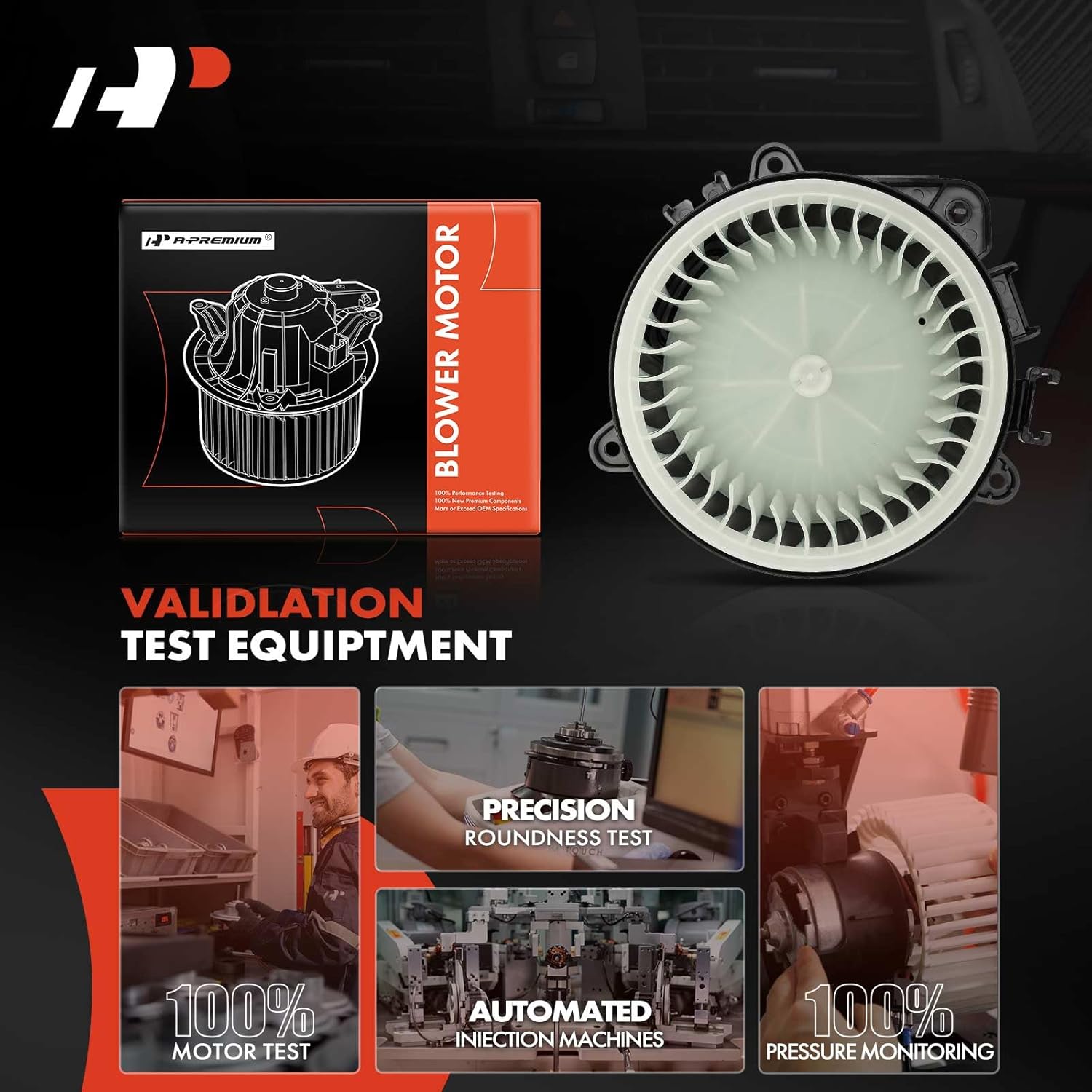 A-Premium Rear HVAC Heater Blower Motor Compatible with Honda Pilot 2016-2022, Ridgeline 2018-2020 & Acura MDX 2014-2020, with Wheel and Fan Cage, Replace# 79315TZ5A61, 79309TG7A61