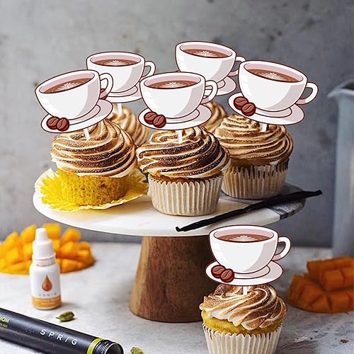 Miniatura 7 de 18 piezas de decoración de postre de café con purpurina para bebidas, alimentos, cocina, suministros de decoración para baby shower, niños y niñas,