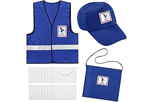 Hicarer Mailman Costume - Full Set Adult Postal Worker Uniform Kit For Halloween Carnival Cosplay