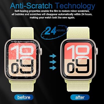 Lutree Screen Protector for Apple Watch SE 3 44mm, 3 Pieces 3D Full Coverage Easy to Install, HD Anti-Scratch Anti-Fingerprint Flexible Protective Film
