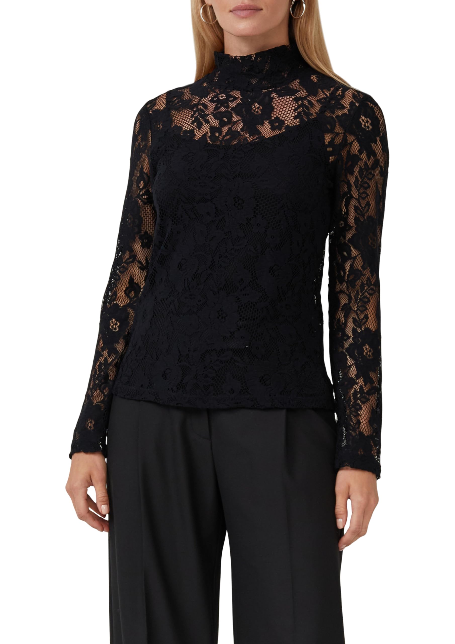 s.Oliver Transparentes Spitzen-Shirt im Slim Fit