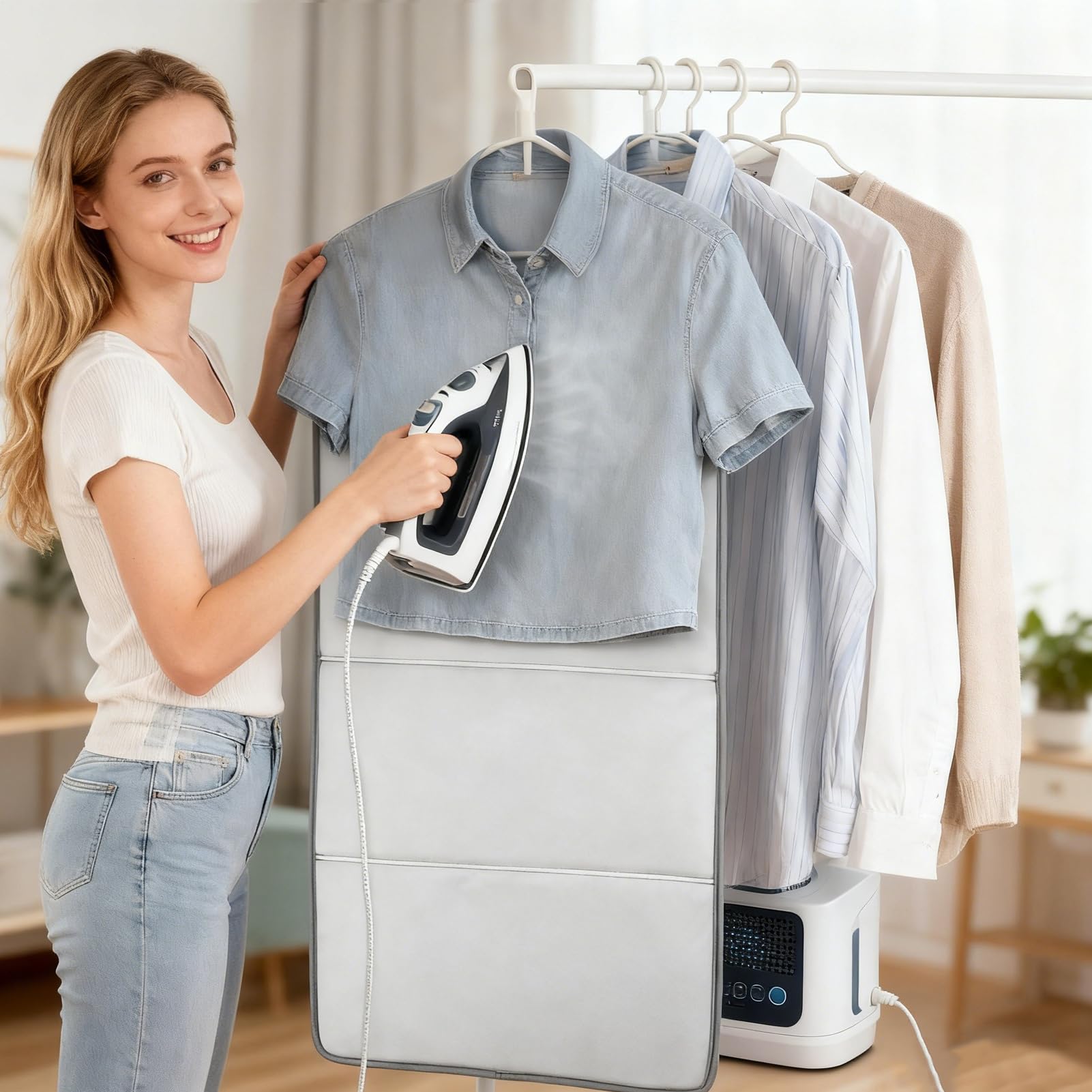 Tavolo per Stirare a Vapore,Tavoletta Verticale Pieghevole | Asse Da Stiro Verticale Portatile - Per Armadio, Appartamento, Hotel, Dormitorio, Viaggio, Casa, Lavanderia, Routine, Posto Di Lavoro, Este