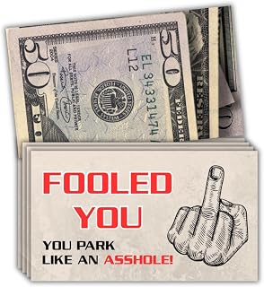 You Park Like An A-hole Bad Parking Prank Cards Look Like $50 Folded Money - 50 qty - leave them under Vehicle Wipers of Horrible A-Hole Drivers!