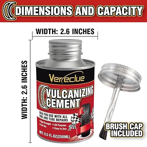 Miniatura 4 de Cemento vulcanizante químico, pegamento transparente para reparación de neumáticos, cemento de goma multiusos, kit de parches de neumáticos de alta