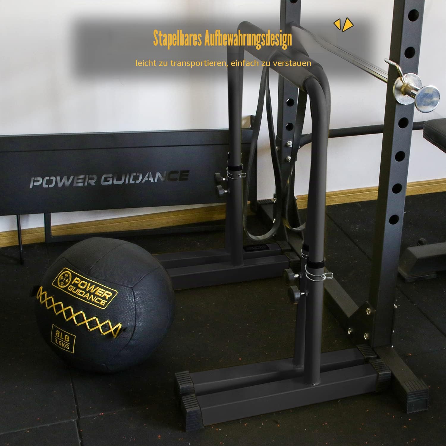 POWER GUIDANCE Dip Barren Dip Bar Quadratische breite Stützfüße Einstellbare Höhe 77cm 84cm 91cm 98cm Ganzkörper-Krafttraining 3 Farben