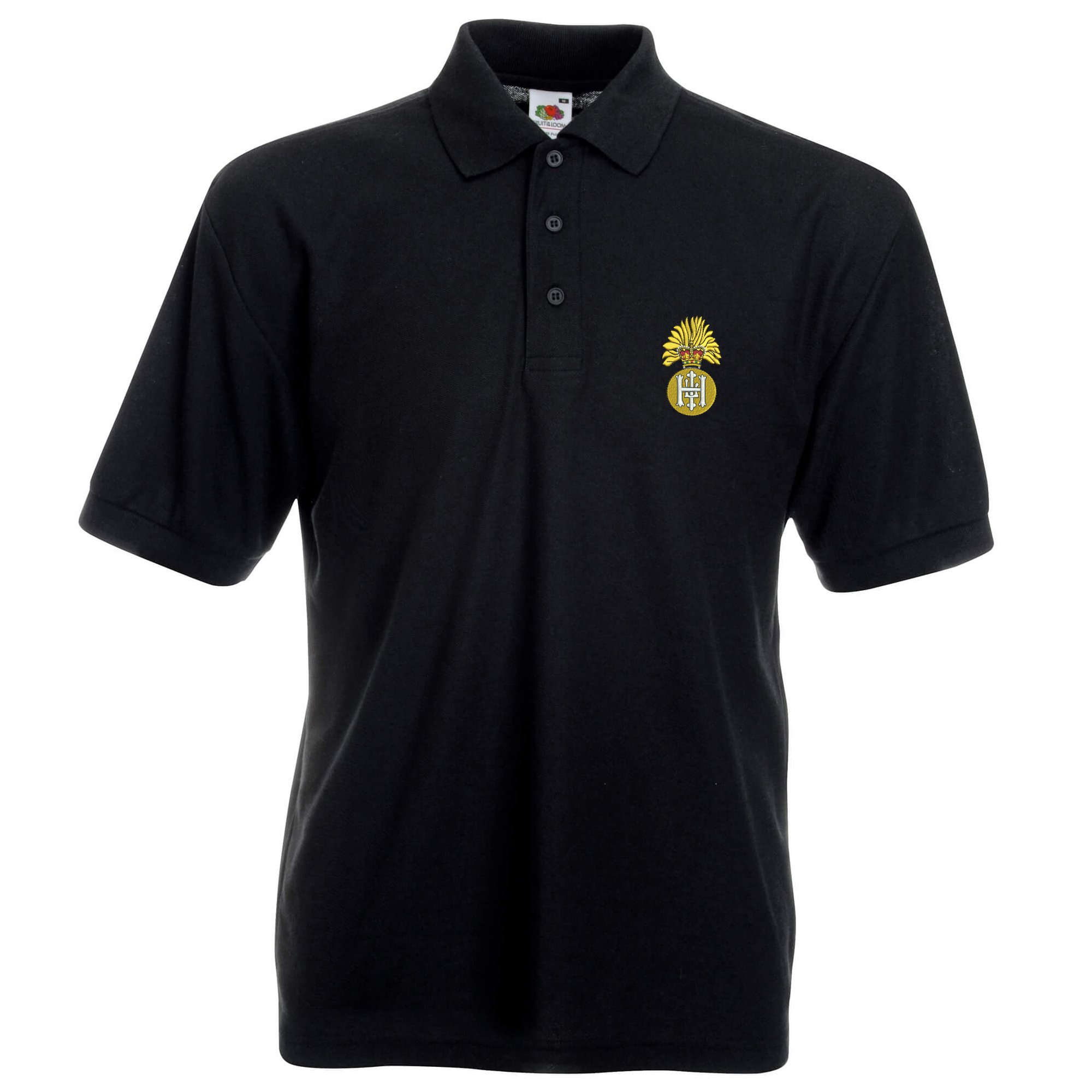 Pineapple Joe's Men's Black Royal Highland Fusiliers Embroidered Polo - Medium