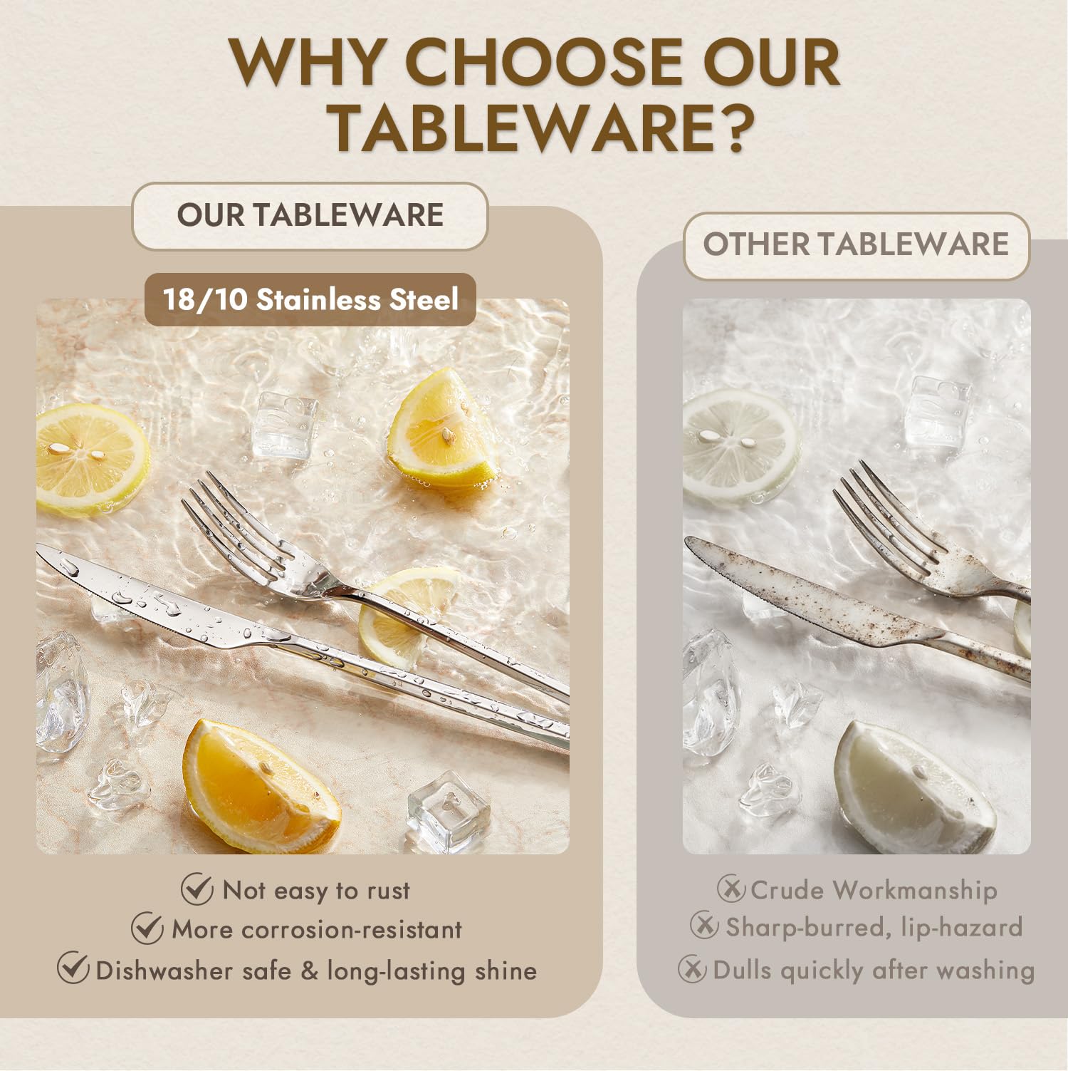 HIKAA 30-Teiliges Luxuriöses 18/10 Edelstahl Besteck Set 6 Personen | Spülmaschinenfest, Hexagonale Griffe für Cutlery Set, Hochglanz & Rostfrei, Elegantes Bestecksets für Zuhause & Hochzeit