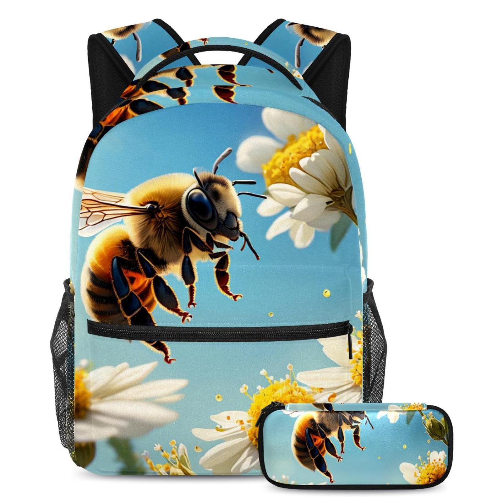 Sac à dos avec trousse à crayons multicolore pour filles et garçons