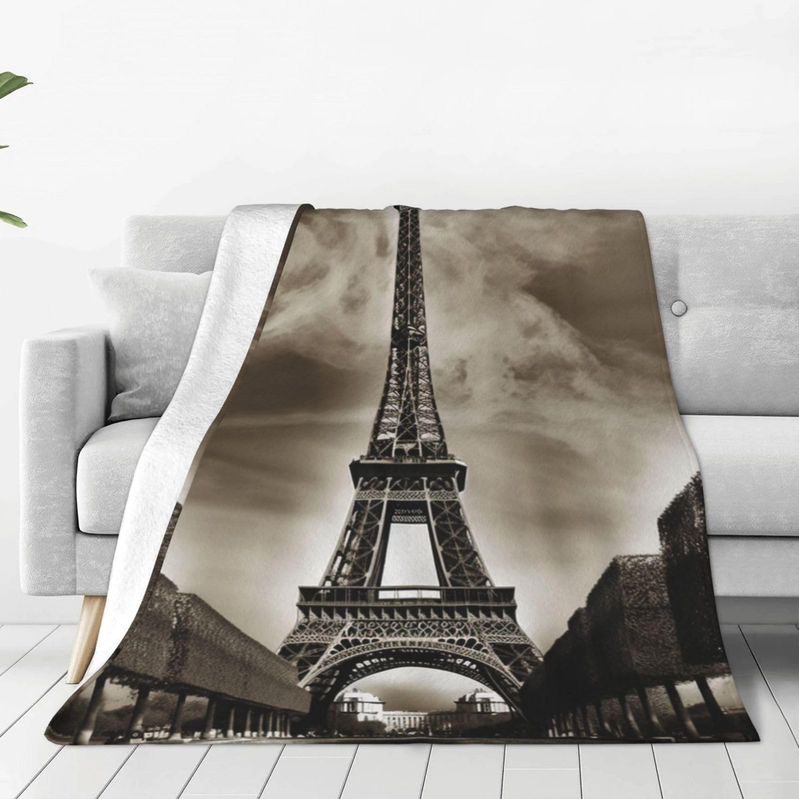 Couverture Tour Eiffel de Paris plaid chaud pour canapé et salon