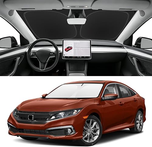 Miniatura 133 de Parasol de parabrisas de ajuste personalizado para Nissan Titan 2017-2024, bloquea los rayos UV y el calor, parasol de ventana delantera, fácil