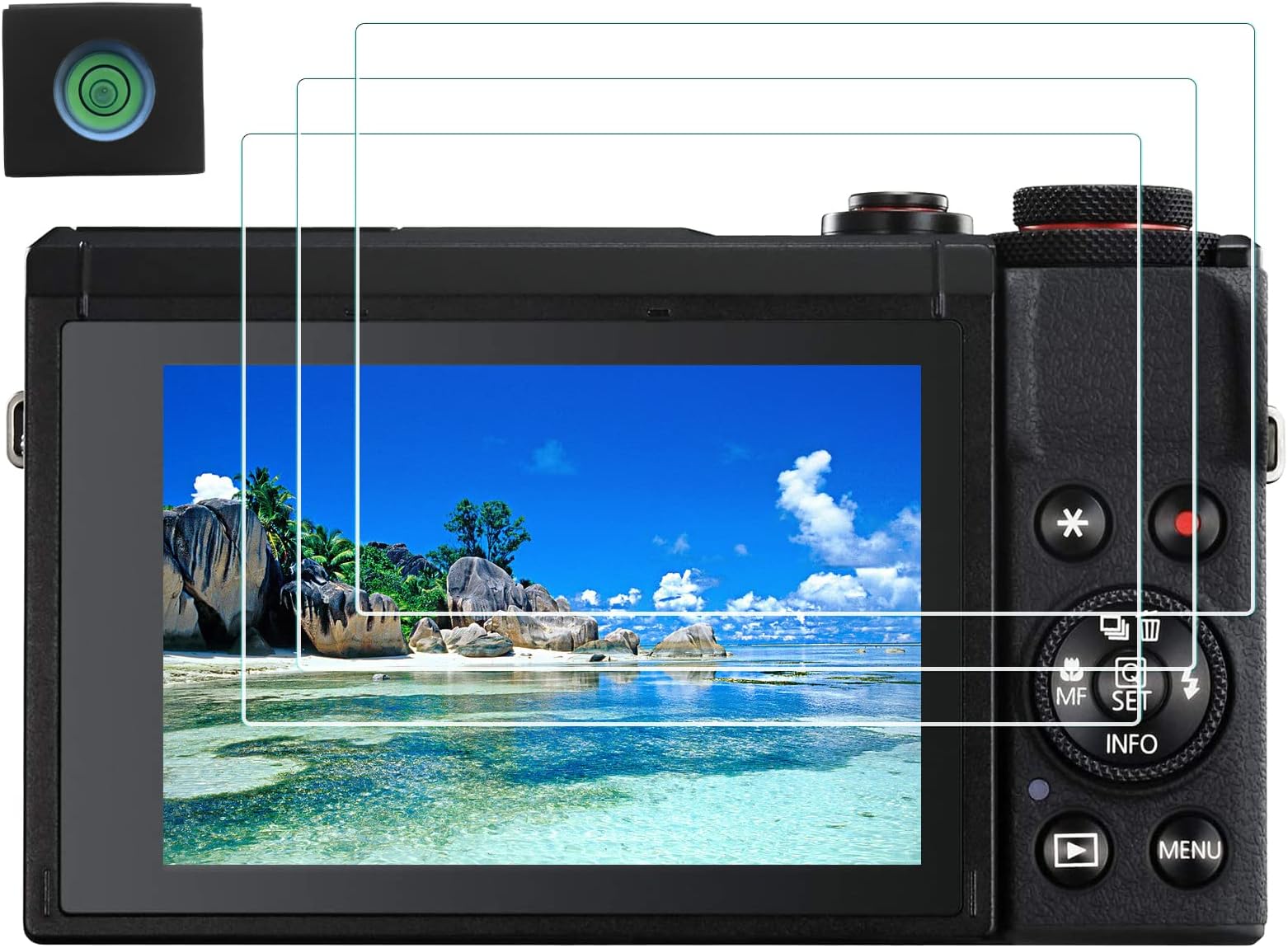 G7 X Mark III Screen Protector for Canon PowerShot G7X Mark III mark3 Digital Camera (for accessories), [3 Pack] LCD Tempered Glass Film 0.3mm High Definition 9H Hardness