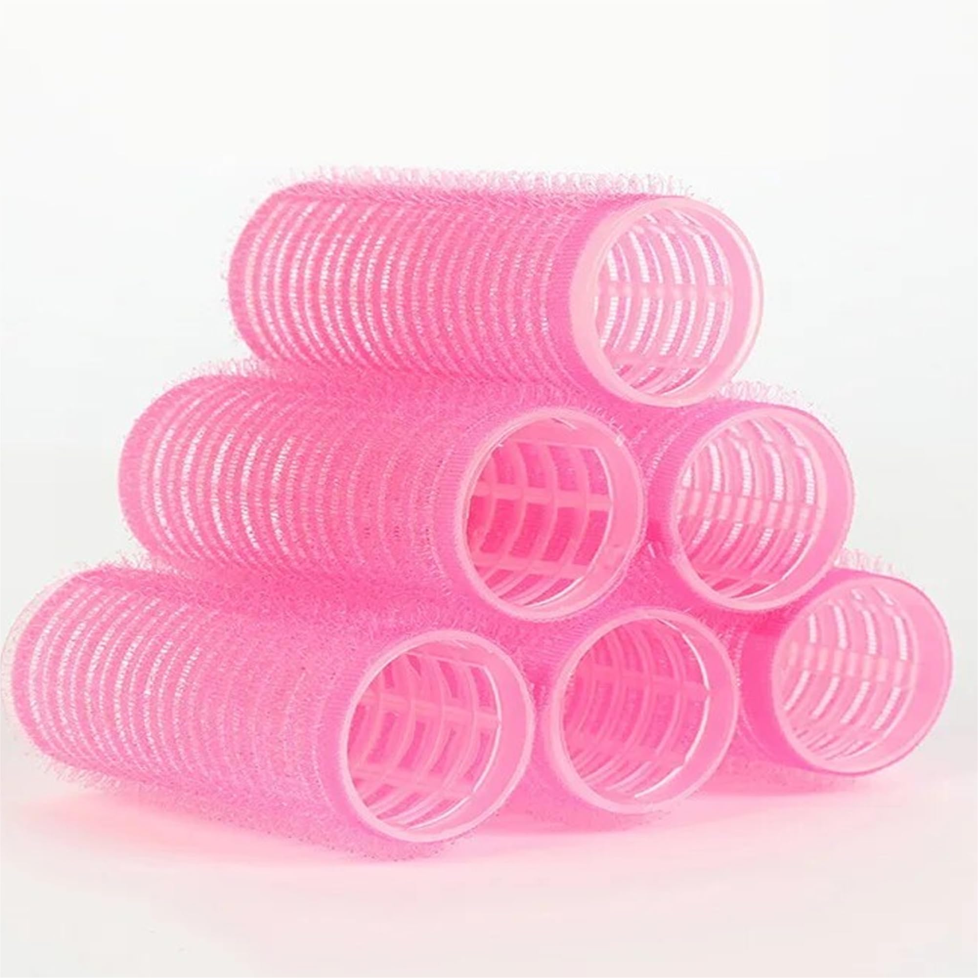 GUBB Hair Roller Curlers Medium - Set of 6 Pink Hair Curlers - Easy-to-Use Hair Rollers for Effortless Styling and Gorgeous Curls - Suitable for All Hair Types - Lightweight and Portable Hair Curling Tools for Salon-Worthy Results at Home