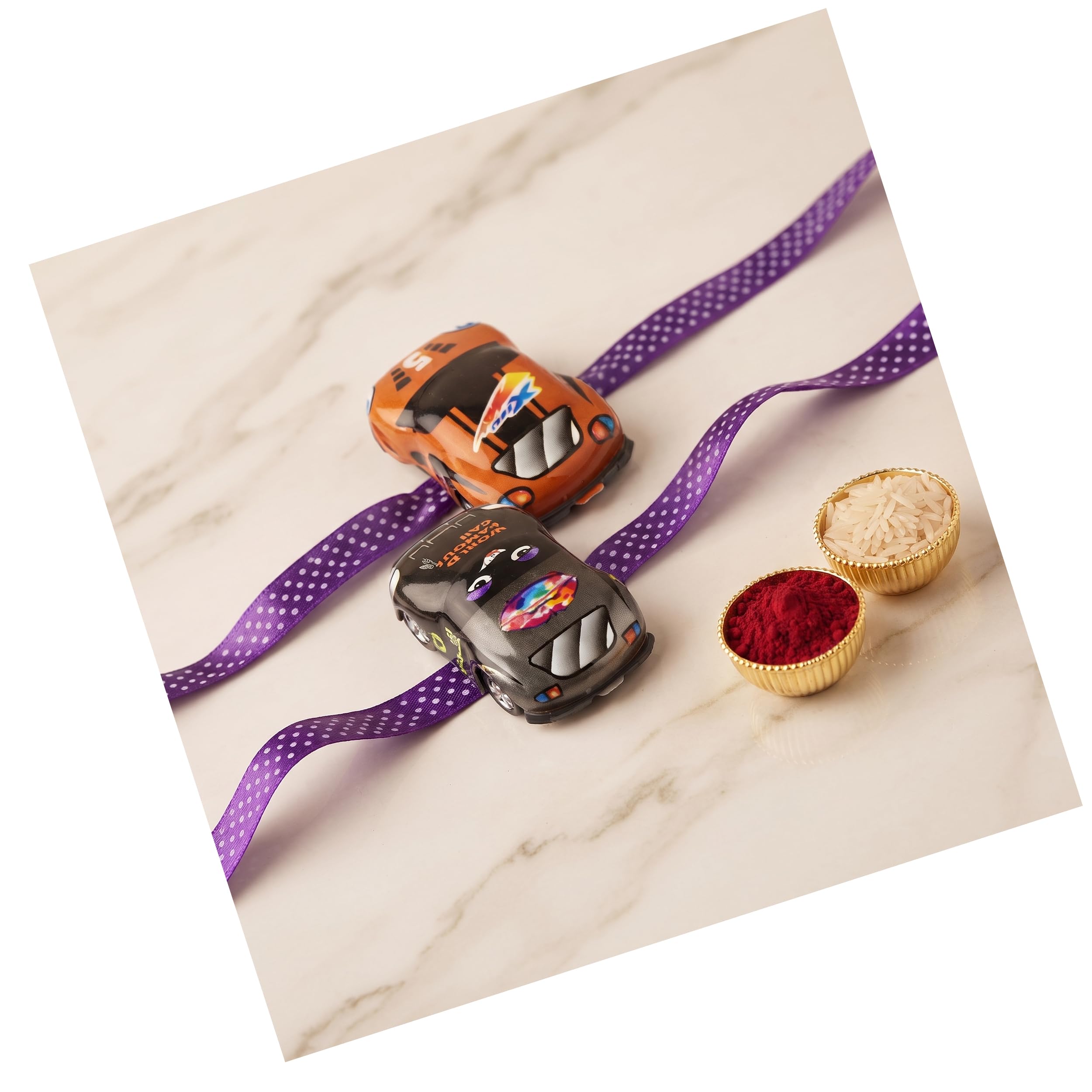 Toy Car Rakhi for Kids Brother, Girls Cute Designer Car Rakshabandhan Rakhi For Kids with Roli Chawal-image-11